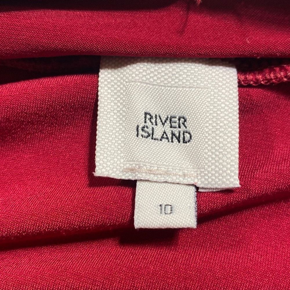 River Island UK Bodycon Wrap Ruched Top Stretchy Red Small - Picture 7 of 10